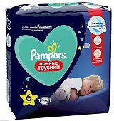 Pampers Premium Care (Памперс) подгузники-трусы ночные размер 6, 15+кг, 18шт, Проктер энд Гэмбл